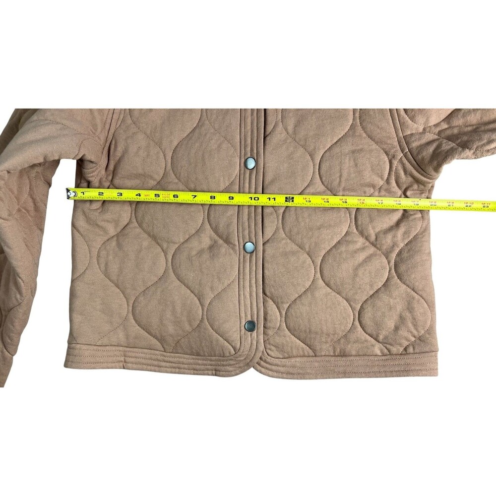 Z Supply Redwood Tan Short Boxy Quilted Jacket Size M Transition Piece Casual - Picture 5 of 13